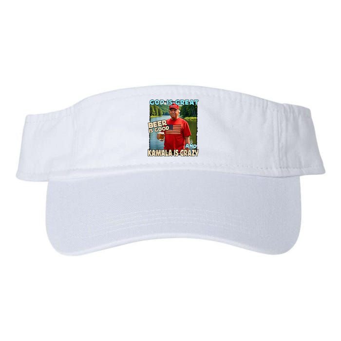 God Is Great Beer Is Good And Kamala Is Crazy Valucap Bio-Washed Visor