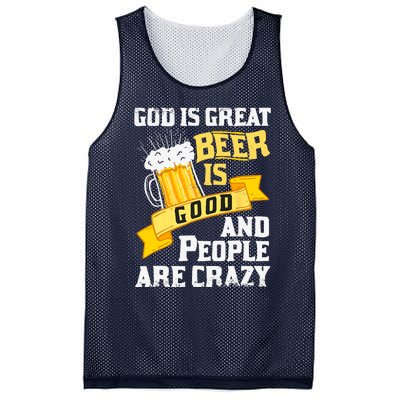 God Is Great Beer Is Good And People Are Crazy Gift Mesh Reversible Basketball Jersey Tank