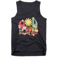 God Is Good All The Time Retro Vintage Floral Christian Tank Top