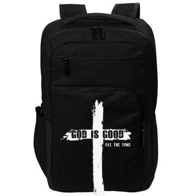 God Is Good Cross Funny Christian Impact Tech Backpack