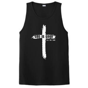 God Is Good Cross Funny Christian PosiCharge Competitor Tank