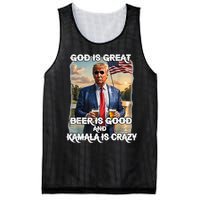 God Is Great Beer Is Good And Kamala Are Crazy Funny Trump Mesh Reversible Basketball Jersey Tank