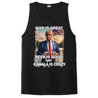 God Is Great Beer Is Good And Kamala Are Crazy Funny Trump PosiCharge Competitor Tank