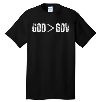 God is Greater Than Gov Vintage Distressed Anti Government Tall T-Shirt