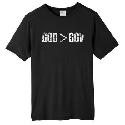 God is Greater Than Gov Vintage Distressed Anti Government Tall Fusion ChromaSoft Performance T-Shirt