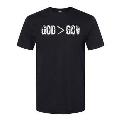 God is Greater Than Gov Vintage Distressed Anti Government Softstyle CVC T-Shirt