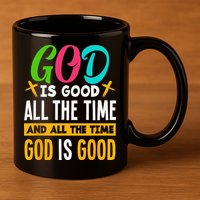 God Is Good All The Time Jesus Christ Christian Gift 11oz C Handle Ceramic Mug