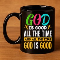 God Is Good All The Time Jesus Christ Christian Gift 11oz C Handle Ceramic Mug