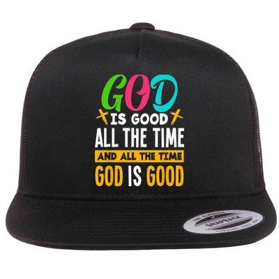 God Is Good All The Time Jesus Christ Christian Gift Flatbill Hat