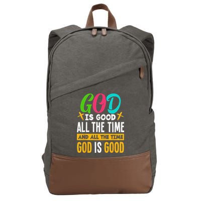 God Is Good All The Time Jesus Christ Christian Gift Cotton Canvas Backpack