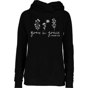 Grow In Grace Christian Easter Day Womens Funnel Neck Pullover Hood