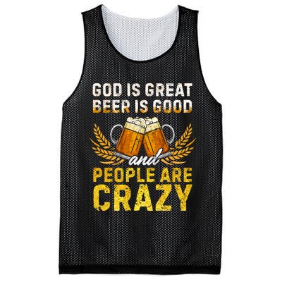 God Is Great Beer Is Good People Are Crazy Vintage Gift Mesh Reversible Basketball Jersey Tank