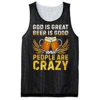 God Is Great Beer Is Good People Are Crazy Vintage Gift Mesh Reversible Basketball Jersey Tank