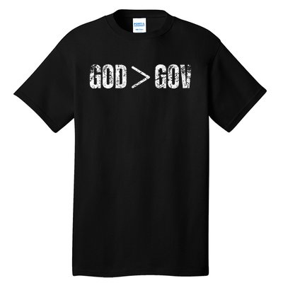 God Is Greater Than Gov Vintage Distressed Anti Government Tall T-Shirt