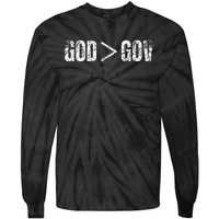 God Is Greater Than Gov Vintage Distressed Anti Government Tie-Dye Long Sleeve Shirt