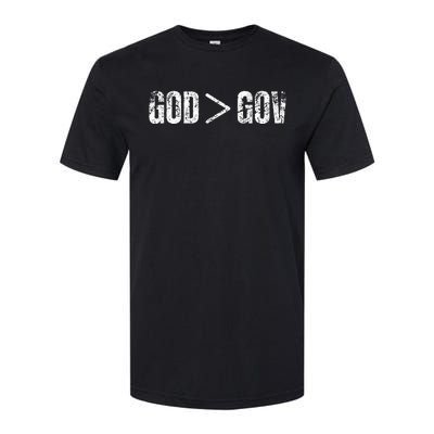 God Is Greater Than Gov Vintage Distressed Anti Government Softstyle CVC T-Shirt