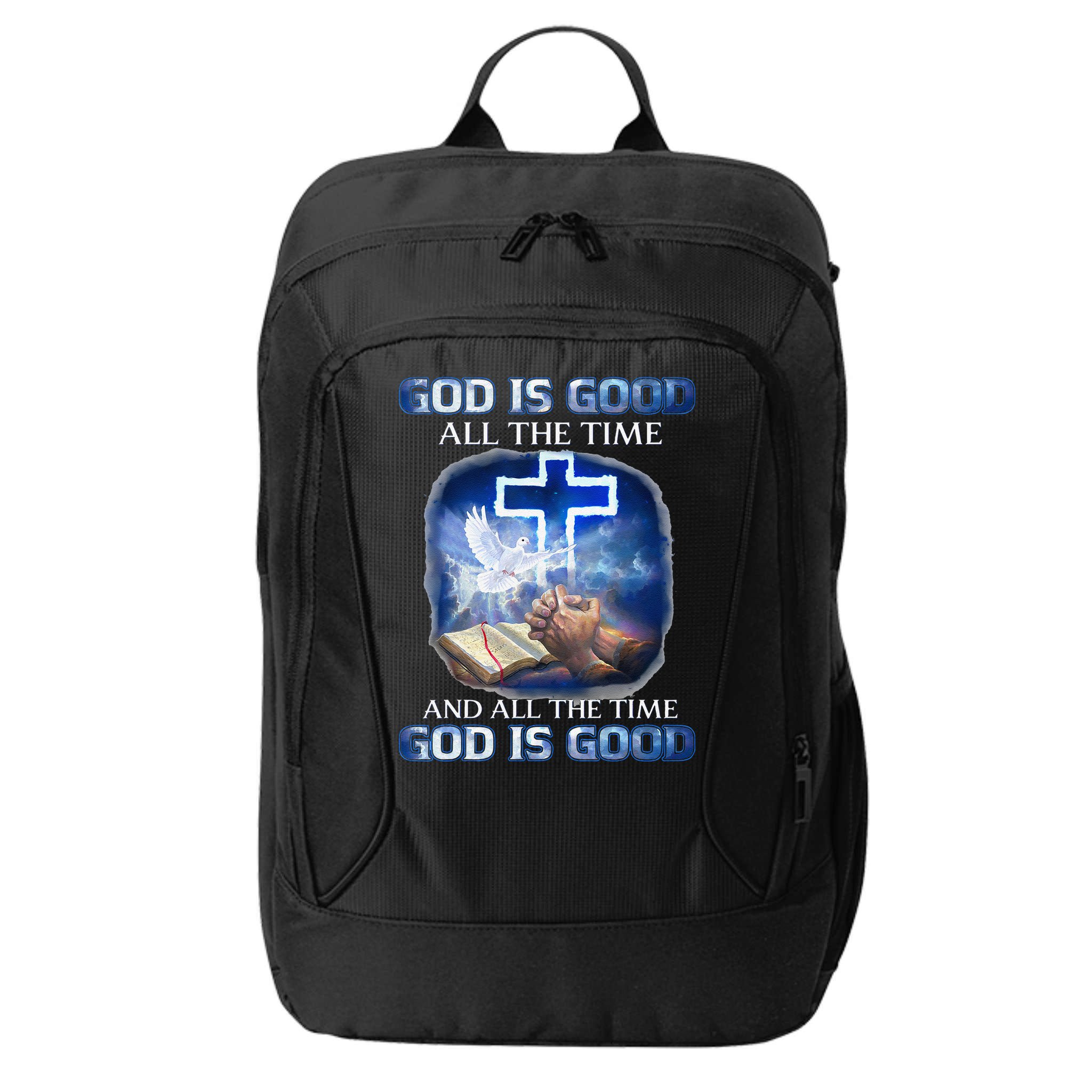 God Is Good All The Time Christian Cross Jesus Quote City Backpack