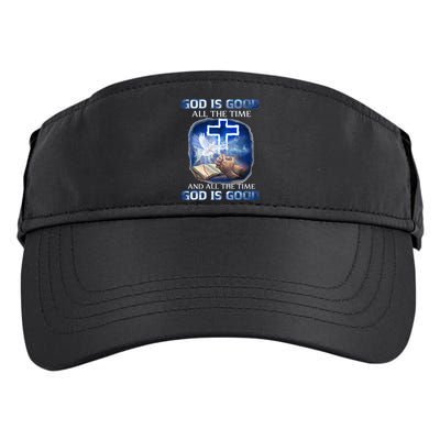 God Is Good All The Time Christian Cross Jesus Quote Adult Drive Performance Visor