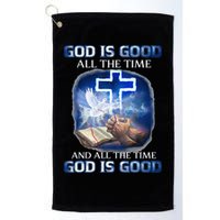 God Is Good All The Time Christian Cross Jesus Quote Golf Towel