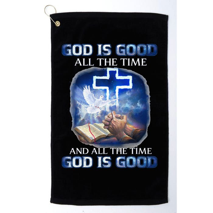God Is Good All The Time Christian Cross Jesus Quote Golf Towel