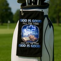 God Is Good All The Time Christian Cross Jesus Quote Golf Towel