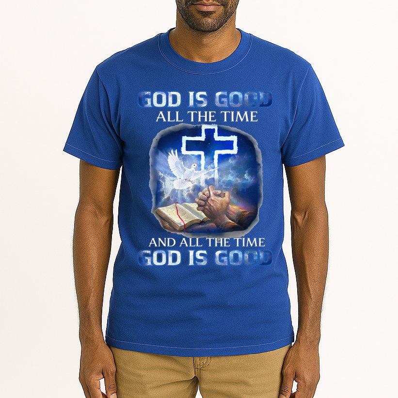 God Is Good All The Time Christian Cross Jesus Quote Tall T-Shirt
