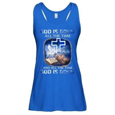 God Is Good All The Time Christian Cross Jesus Quote Ladies Essential Flowy Tank