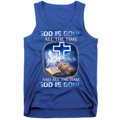 God Is Good All The Time Christian Cross Jesus Quote Tank Top