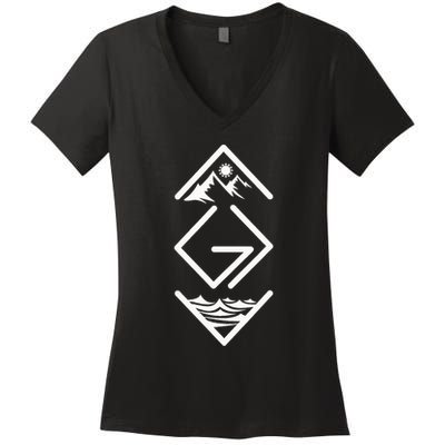 God Is Greater Than The Highs And Lows Ups And Downs Women's V-Neck T-Shirt