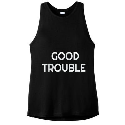 Get In Good Necessary Trouble Ladies PosiCharge Tri-Blend Wicking Tank