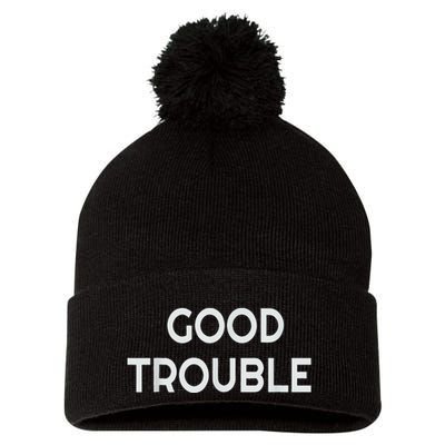 Get In Good Necessary Trouble Pom Pom 12in Knit Beanie