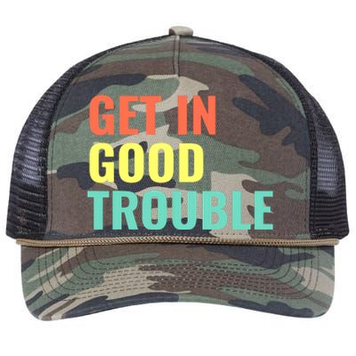 Get In Good Necessary Trouble Retro Rope Trucker Hat Cap