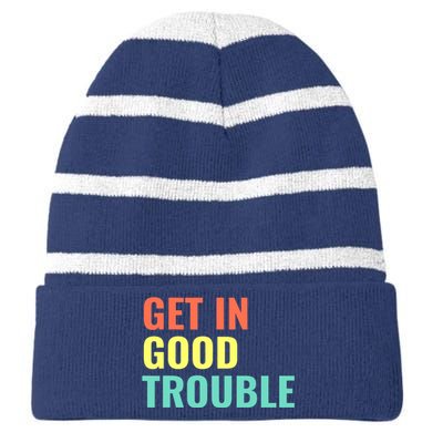 Get In Good Necessary Trouble Striped Beanie with Solid Band