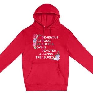 Grandma Is Generous Strong Beautiful Mothers Day Grandmother Premium Pullover Hoodie