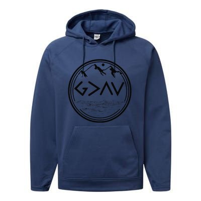 God Is Greater Than The Highs And Lows Performance Fleece Hoodie