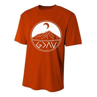 God Is Greater Than High And Lows Mountain Camping Performance Sprint T-Shirt