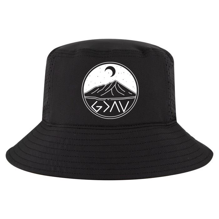 God Is Greater Than High And Lows Mountain Camping Cool Comfort Performance Bucket Hat