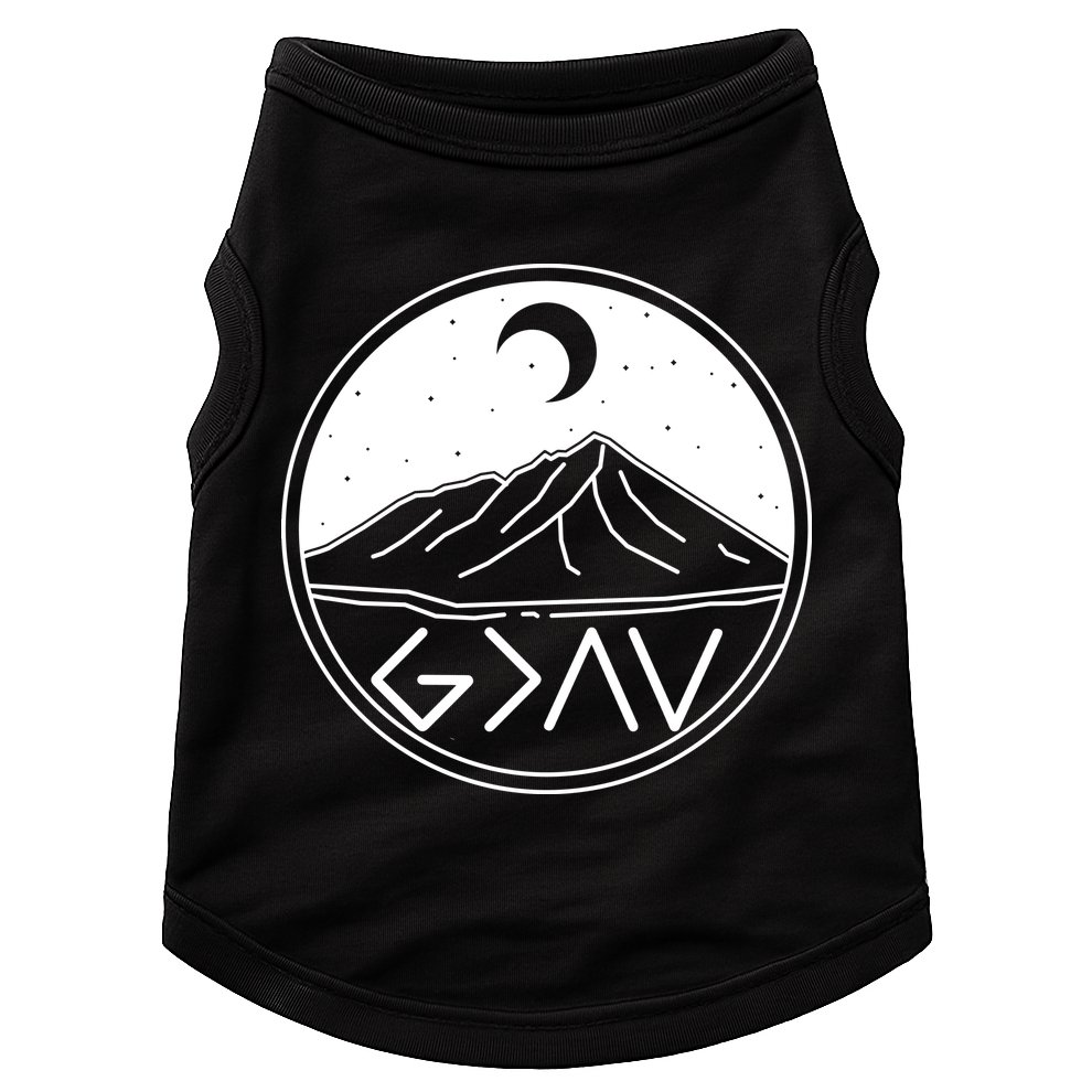 God Is Greater Than High And Lows Mountain Camping Doggie Tank