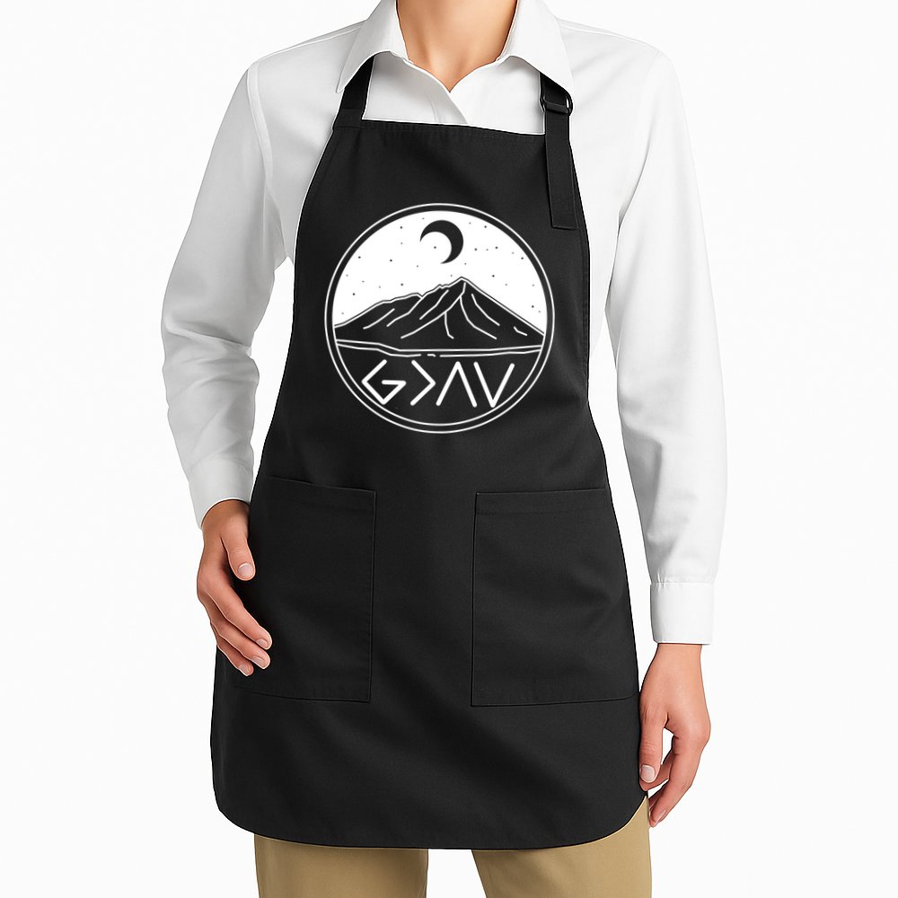 God Is Greater Than High And Lows Mountain Camping Apron