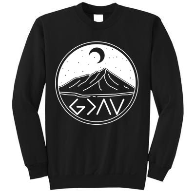 God Is Greater Than High And Lows Mountain Camping Sweatshirt