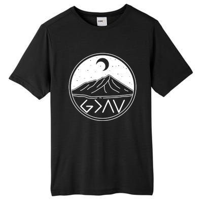 God Is Greater Than High And Lows Mountain Camping Tall Fusion ChromaSoft Performance T-Shirt