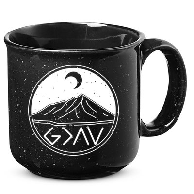 God Is Greater Than High And Lows Mountain Camping 15oz Campfire Ceramic Mug