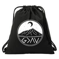 God Is Greater Than High And Lows Mountain Camping Drawstring Bag