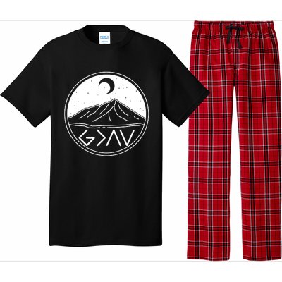 God Is Greater Than High And Lows Mountain Camping Pajama Set