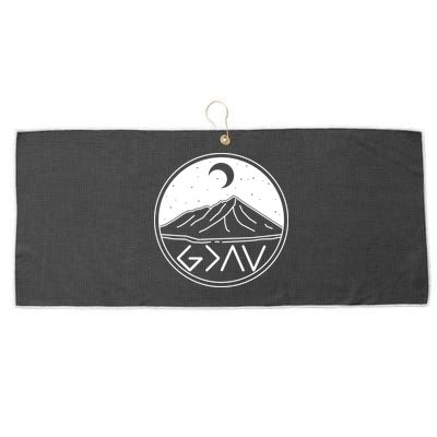 God Is Greater Than High And Lows Mountain Camping Large Microfiber Waffle Golf Towel