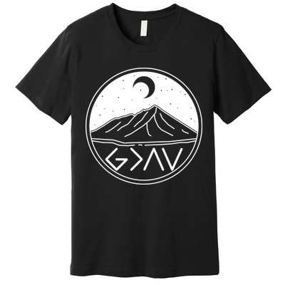God Is Greater Than High And Lows Mountain Camping Premium T-Shirt