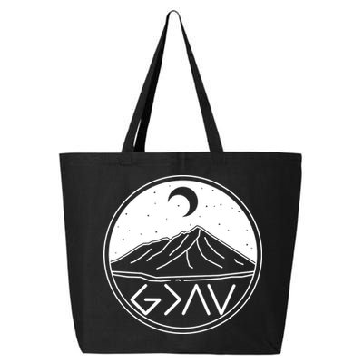 God Is Greater Than High And Lows Mountain Camping 25L Jumbo Tote