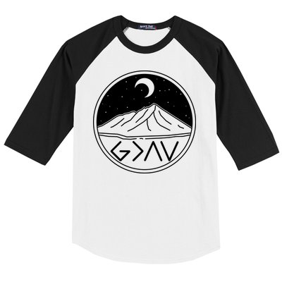 God Is Greater Than High And Lows Mountain Camping Baseball Sleeve Shirt