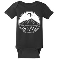 God Is Greater Than High And Lows Mountain Camping Baby Bodysuit