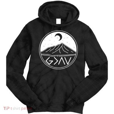 God Is Greater Than High And Lows Mountain Camping Tie Dye Hoodie